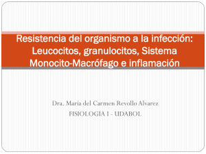 Resistencia del organismo a la infección: Leucocitos. Inmunidad y