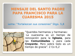 Mensaje del Papa Francisco para la Cuaresma 2015