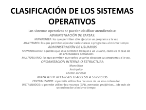 clasificación de los sistemas operativos