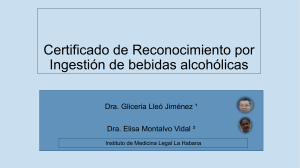 Certificado de Reconocimiento por ingestión de bebidas alcohólicas