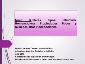 Derivados de los ácidos carboxílicos: Esteres