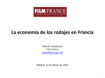 La economía de los rodajes en Francia. Patrick Lamassoure. Film