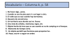 Vocabulario * Columna A, p. 58