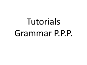 Tutorials Grammar P.P.P.
