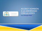 Acceso y admisión a la universidad con la LOMCE
