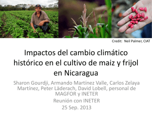Impactos del cambio clim&aacute;tico hist&oacute;rico en el cultivo de maiz y frijol