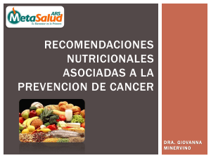 recomendaciones nutricionales asociadas a la
