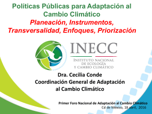 Diapositiva 1 - 1er Foro Nacional de Adaptación al Cambio Climático
