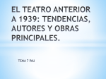 El teatro anterior a 1939: tendencias, autores y obras principales.