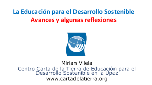 Avances y reflexiones en EDS Mirian Vilela Carta de la Tierra