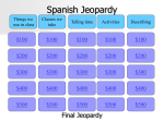 KCCHS Spanish Jeopardy