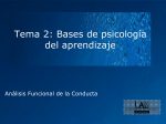 Tema 2: Fundamentos de psicología del aprendizaje