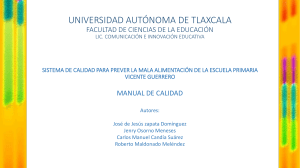 sistema de calidad para prever la mala alimentación de la escuela