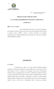 proyecto de comunicación la camara de representantes de la