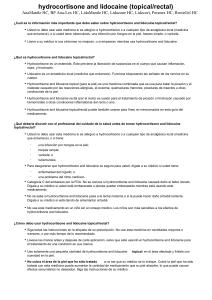 hydrocortisone and lidocaine (topical/rectal)