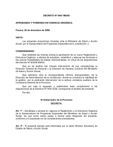 DECRETO N&ordm; 9447 MSAS