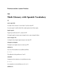 Math Glossary with Spanish Vocabulary