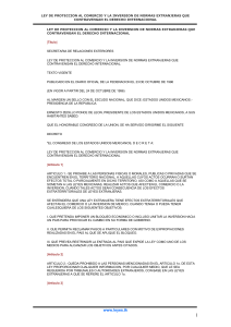 ley de proteccion al comercio y la inversion de normas