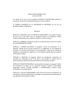 resolución académica 1301 - Universidad de Antioquia