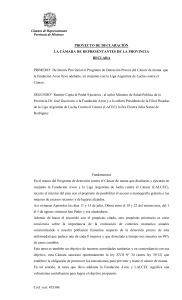 C&aacute;mara de Representantes Provincia de Misiones PROYECTO DE