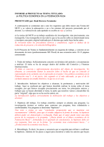 2&ordm; Informe - Master en Comercio y Finanzas Internacionales