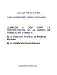 LICITACION PUBLICA Nº 41/2009 PLIEGO DE CONDICIONES Y