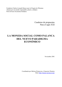 la moneda social como palanca - Alliance for a Responsible, Plural