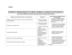 Propuestas de la Senadora Rosalía Peredo Aguilar integrante de la