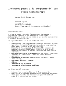 „Primeros pasos a la programación“ con Flash ActionScript
