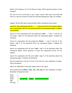 at for a PRECISE TIME in for MONTHS, YEARS, CENTURIES and