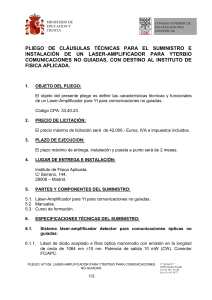 pliego de cláusulas técnicas para el suministro e instalación