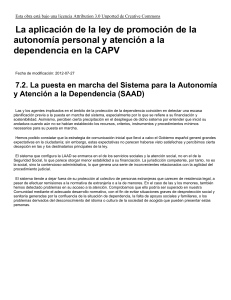 7.2. La puesta en marcha del Sistema para la Autonomía