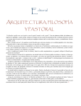 Editorial Arquitectura, filosofía y pastoral “La filosofia è quella cosa