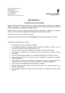 Cuestionario para recomendantes - Alexander von Humboldt