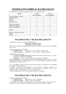 informaci&oacute;n sobre el bachillerato