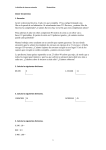 Dosier de ejercicios y problemas sobre la división