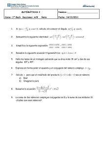 Examen trigonometría 2ª eva..