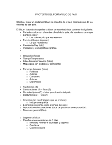 Objetivo: Crear un portafolio/álbum de recortes de el país asignado