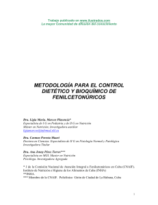 Metodologia para el control dietetico y bioquimico