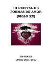 RECITAL DE POEMAS Y CANIONES DE AMOR DEL SIGLO XX