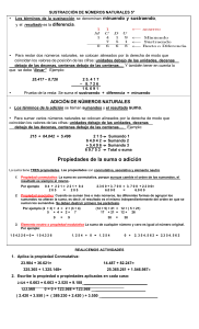 concepto de sustracción y adición y propiedades