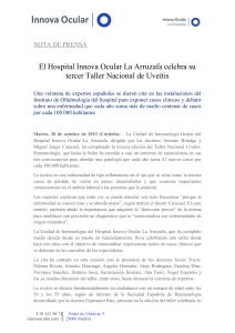 NOTA DE PRENSA El Hospital Innova Ocular La Arruzafa celebra