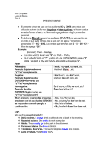 PRESENT SIMPLE - Liceo de Música