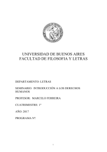 programa - Facultad de Filosofía y Letras - UBA