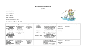PLAN DE ALINEACIÓN CURRICULAR ESPAÑOL Unidad: Los