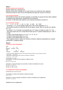 Tema 1 Nuestro sistema de numeración Nuestro sistema de