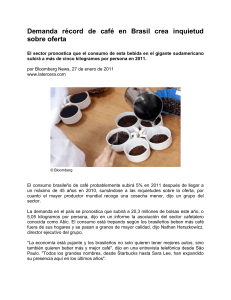 Demanda récord de café en Brasil crea inquietud sobre oferta El