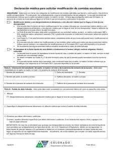 Declaraci&oacute;n m&eacute;dica para solicitar modificaci&oacute;n de comidas escolares