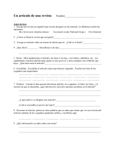 Art&iacute;culo de una Revista