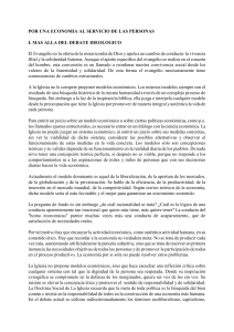 Por una economía al servicio de las personas